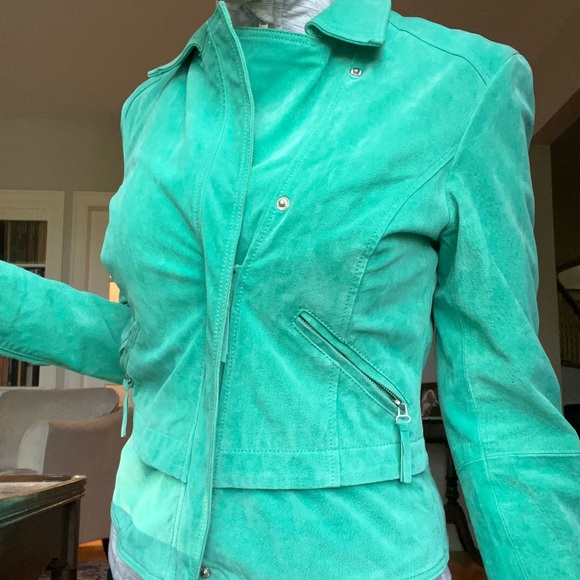 St Patrick’s day green Olsen genuine leather jacket - Picture 6 of 6
